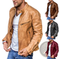 Men's Distressed Pu Leather Motorcycle Jacket