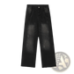 Men's Distressed Straight Leg Black Denim Jeans