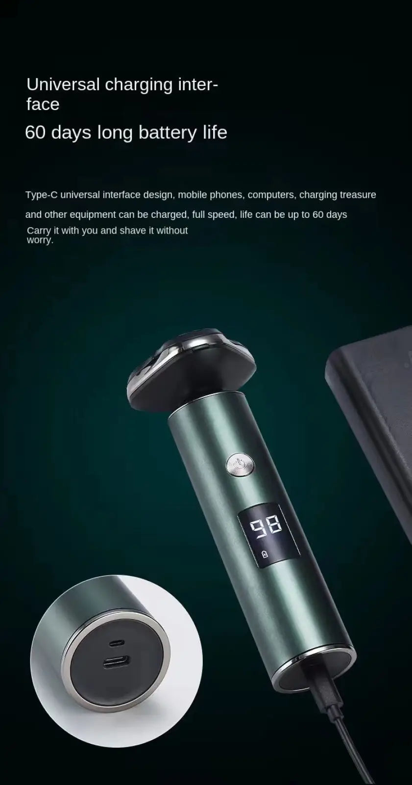 Men's Electric Shaver Triple Head Portable Razor