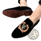 Men's Embroidered Laurel Wreath Velvet Loafers