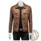 Men's Faux Leather Button Front Motorcycle Jacket