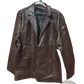 Men's Faux Leather Double Breasted Jacket with Pockets