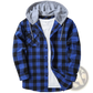 Men's Fleece Lined Plaid Flannel Hooded Shirt