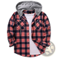 Men's Fleece Lined Plaid Flannel Hooded Shirt