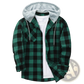 Men's Fleece Lined Plaid Flannel Hooded Shirt
