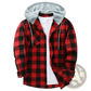 Men's Fleece Lined Plaid Flannel Hooded Shirt
