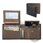 Men's Genuine Leather Bifold Wallet with Coin Pocket