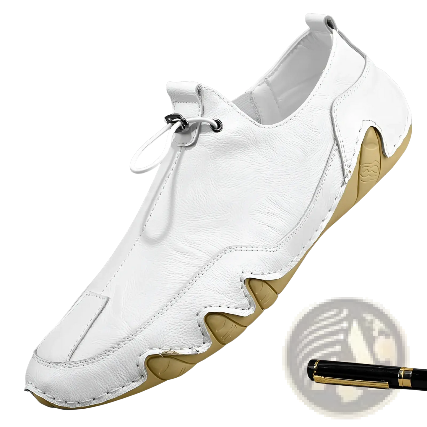 Men's Genuine Leather Slip on Casual Sports Shoes