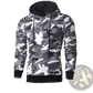 Men's Gray Camo Pleated Raglan Sleeve Hoodie