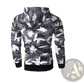 Men's Gray Camo Pleated Raglan Sleeve Hoodie