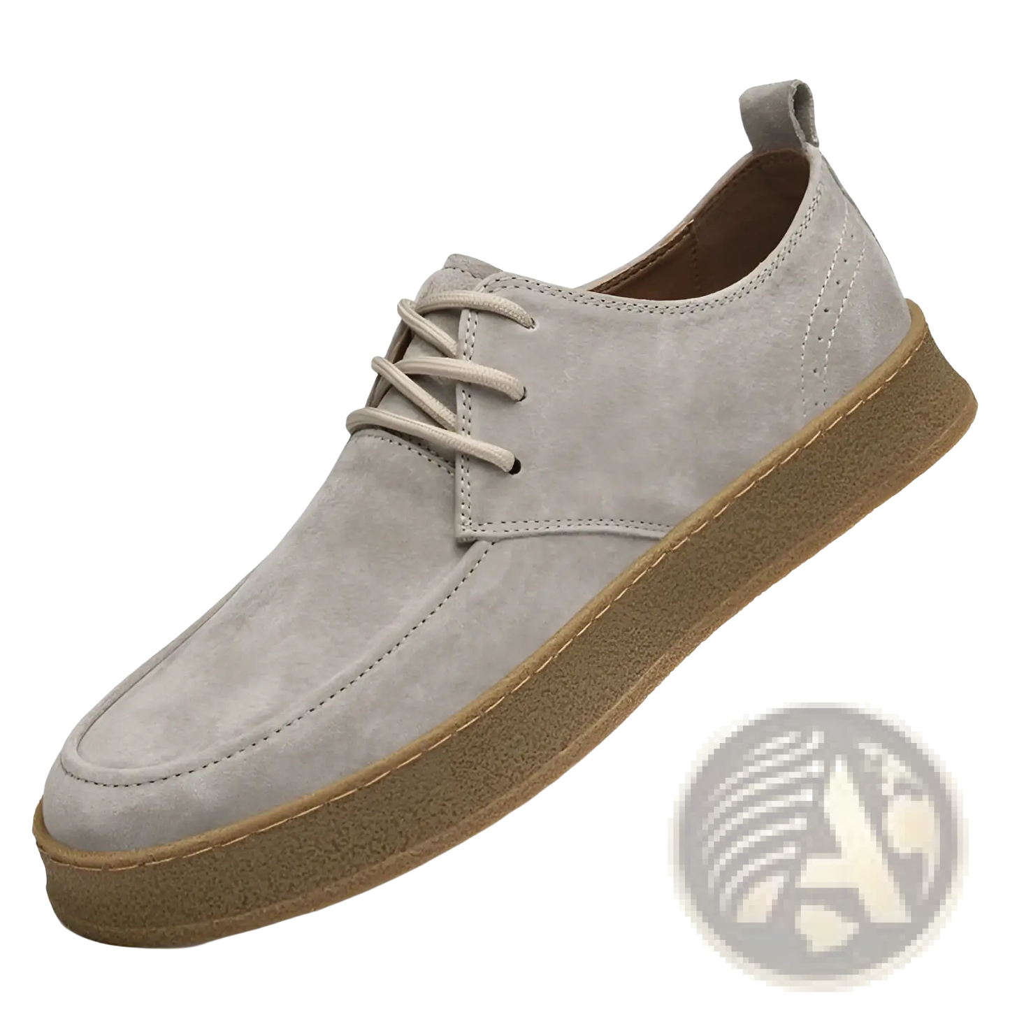 Men's Gray Suede Lace Up Casual Flat Shoes