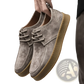 Men's Gray Suede Lace Up Casual Flat Shoes