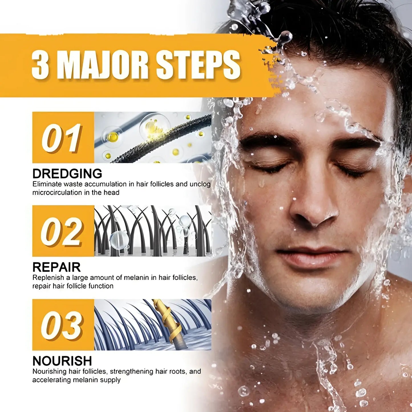 Men's Grey Coverage Bar Shampoo for Dark Hair 50g