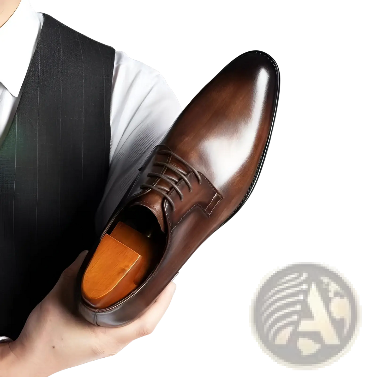 Men's Hand Rubbed Leather Oxford Dress Shoes
