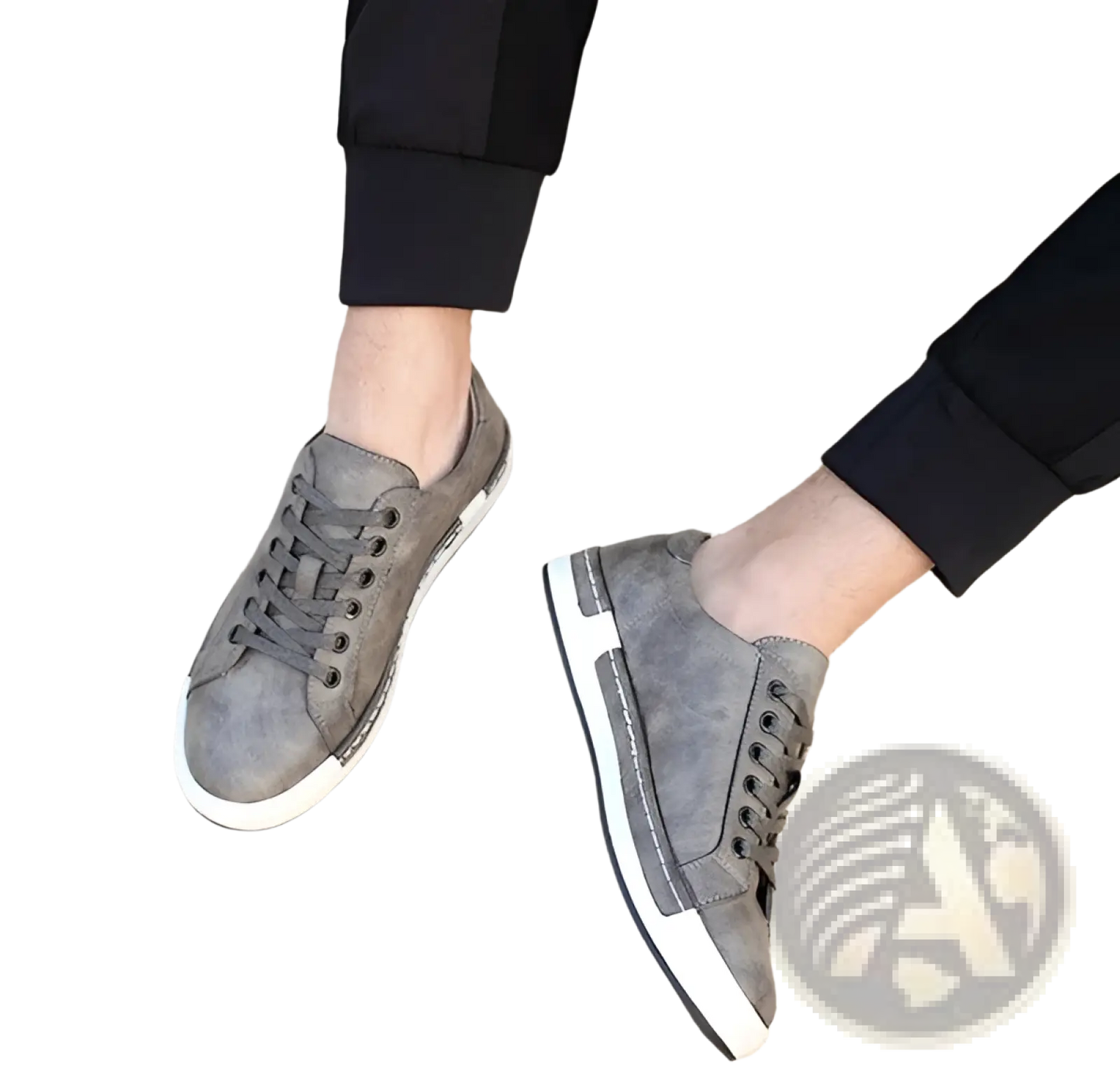 Men's Handmade Leather Low Top Sneakers Casual Shoes