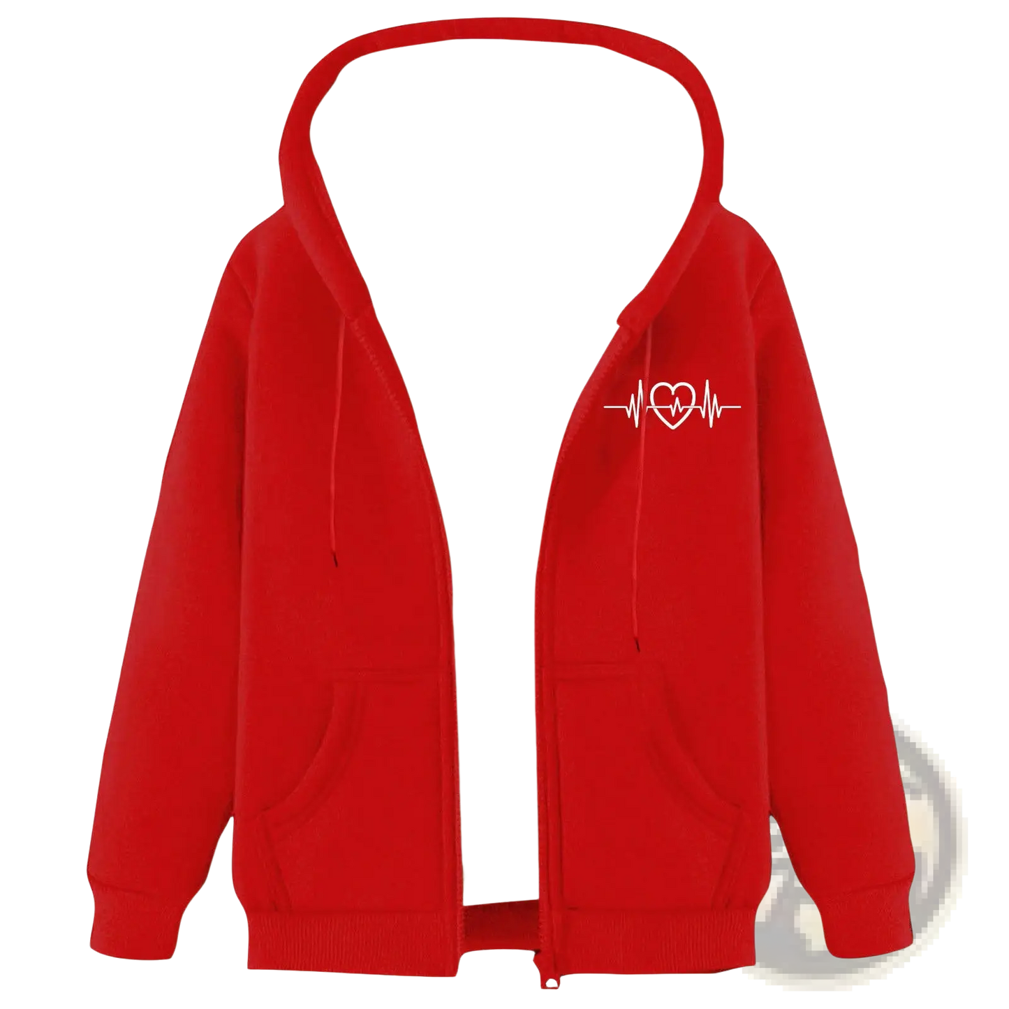Men's Heartbeat Sherpa Lined Zip Up Winter Fleece Hoodie
