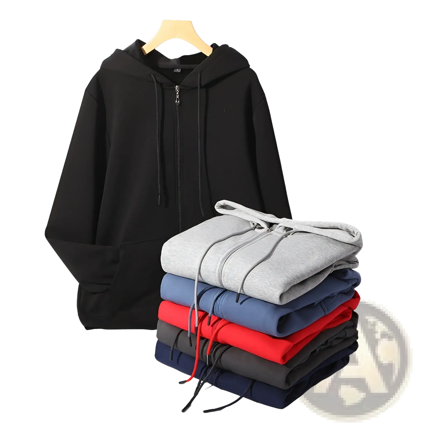 Men's Heavyweight Plus Size Fleece Zip Hoodie
