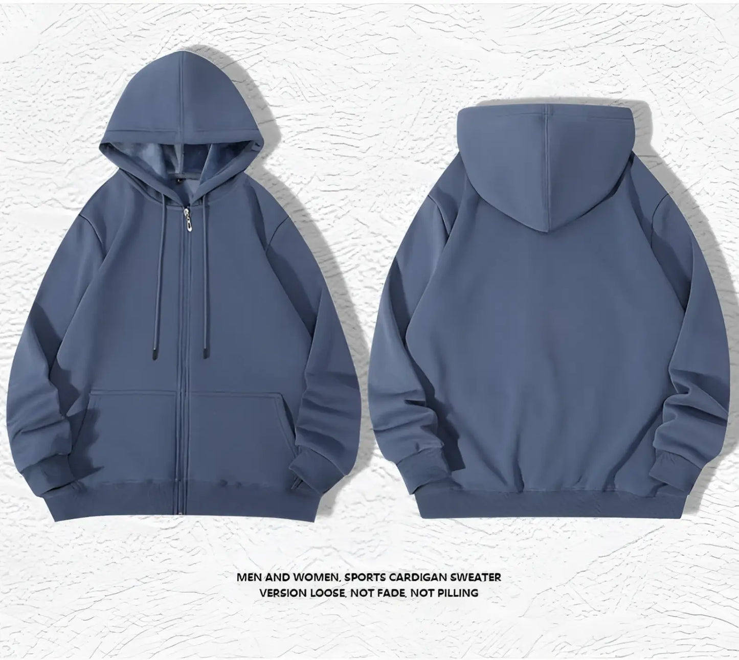 Men's Heavyweight Plus Size Fleece Zip Hoodie