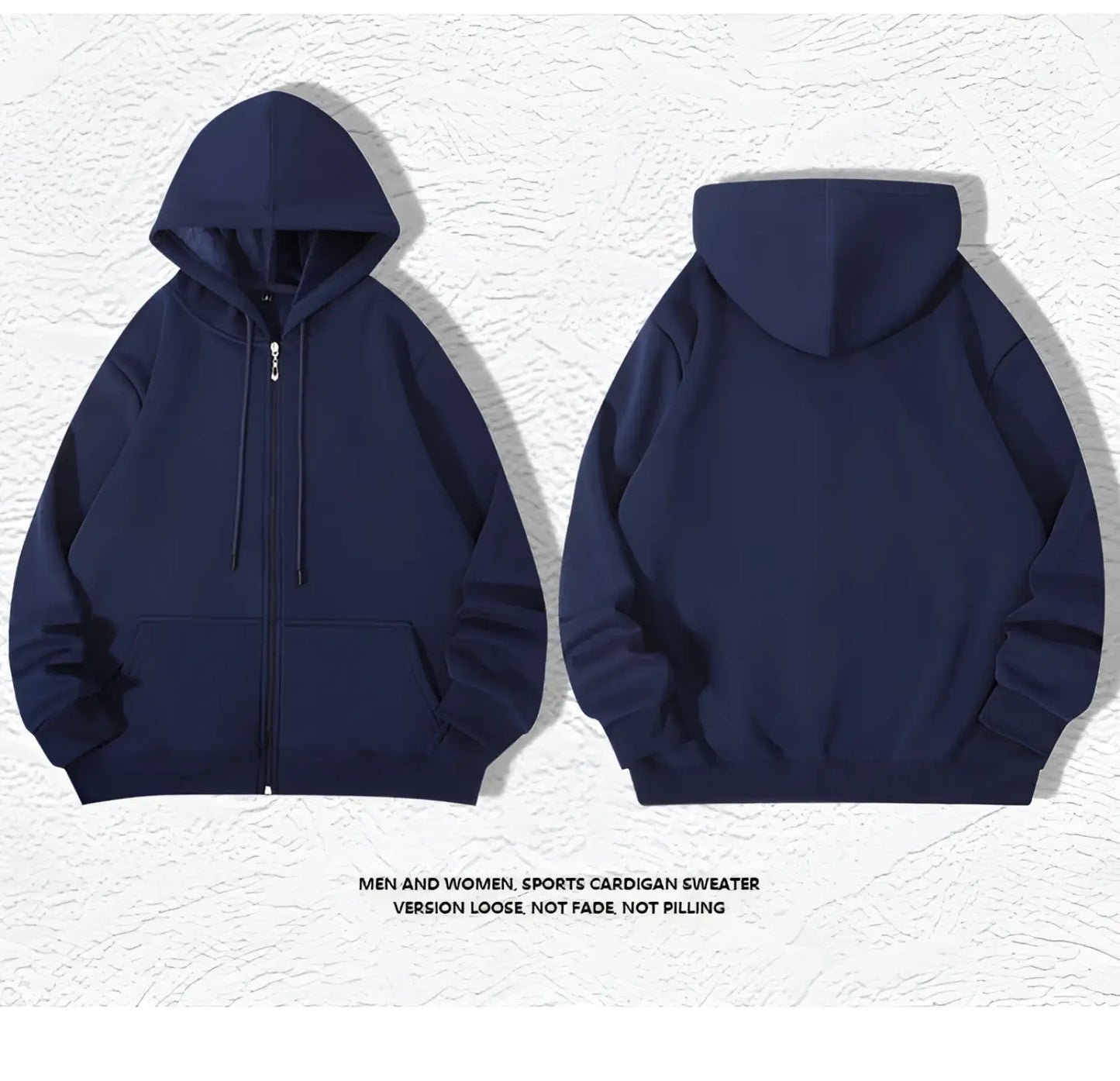 Men's Heavyweight Plus Size Fleece Zip Hoodie