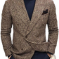 Men's Herringbone Double Breasted Knit Blazer