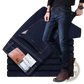 Men's High Waist Slim Fit Elastic Business Casual Jeans
