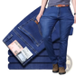Men's High Waist Slim Fit Elastic Business Casual Jeans