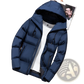 Men's Hooded Quilted Puffer Jacket with Zipper Closure