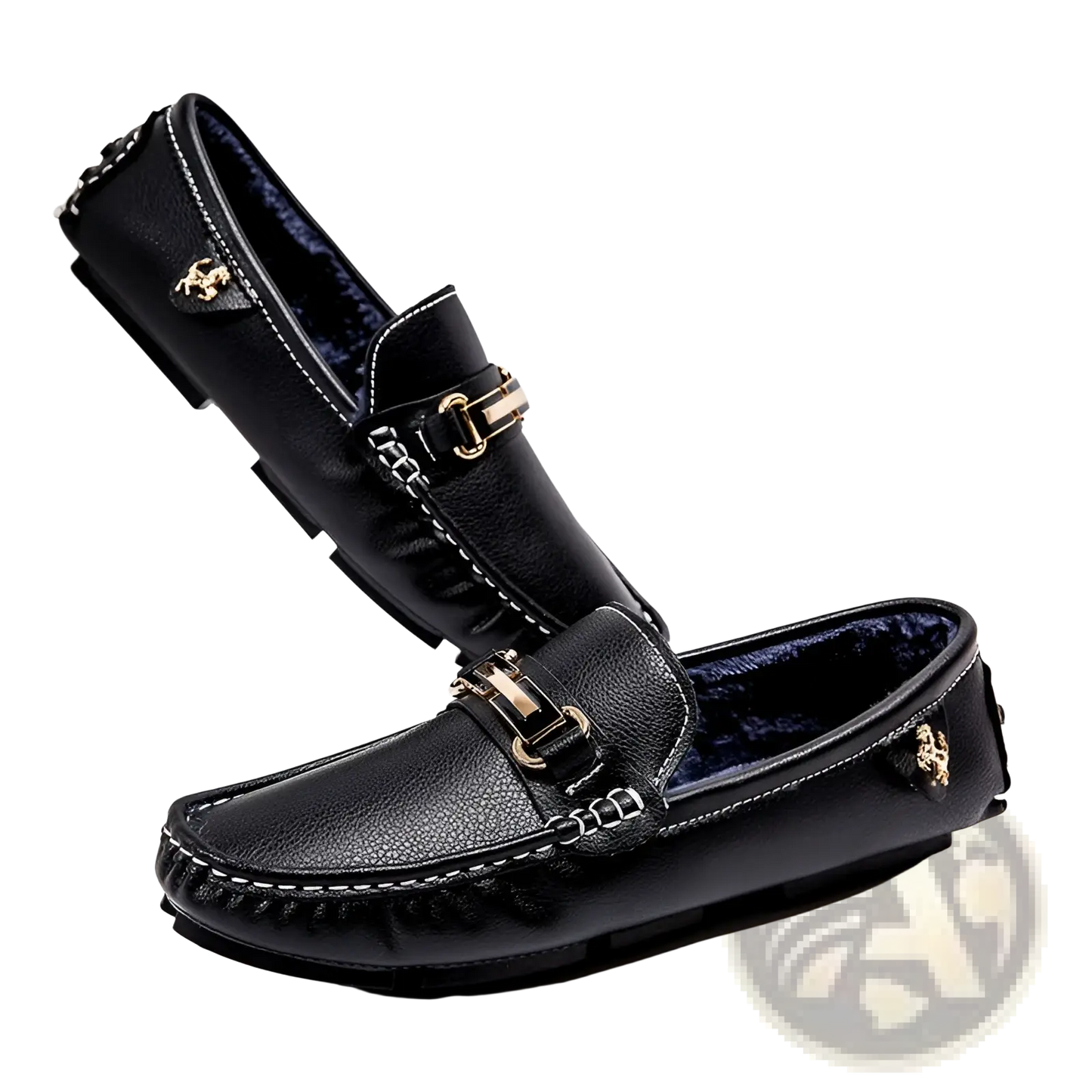 Men's Horsebit Leather Loafers with Plush Winter Lining