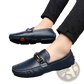 Men's Horsebit Leather Loafers with Plush Winter Lining