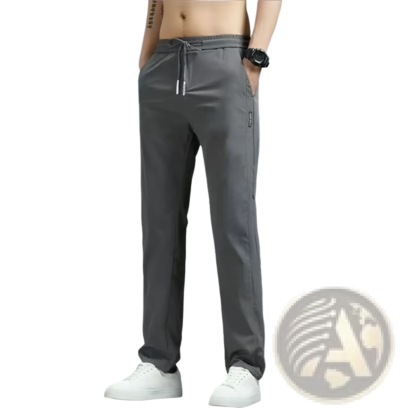Men's Ice Silk Straight Leg Athletic Jogger Pants