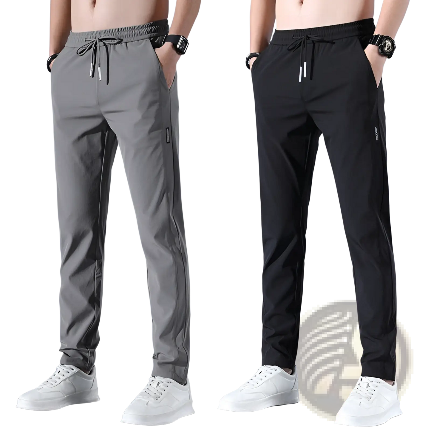 Men's Ice Silk Straight Leg Athletic Jogger Pants