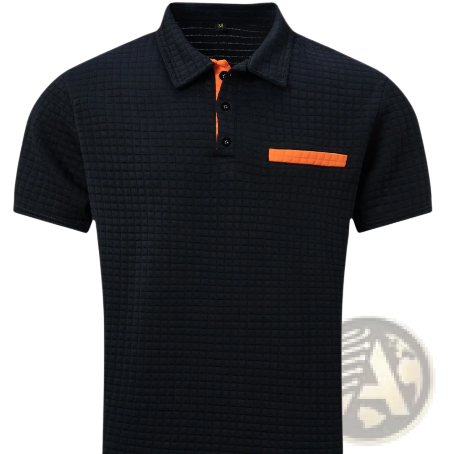 Men's Jacquard Plaid Sport Polo Shirt with Contrast Trim