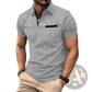 Men's Jacquard Plaid Sport Polo Shirt with Contrast Trim