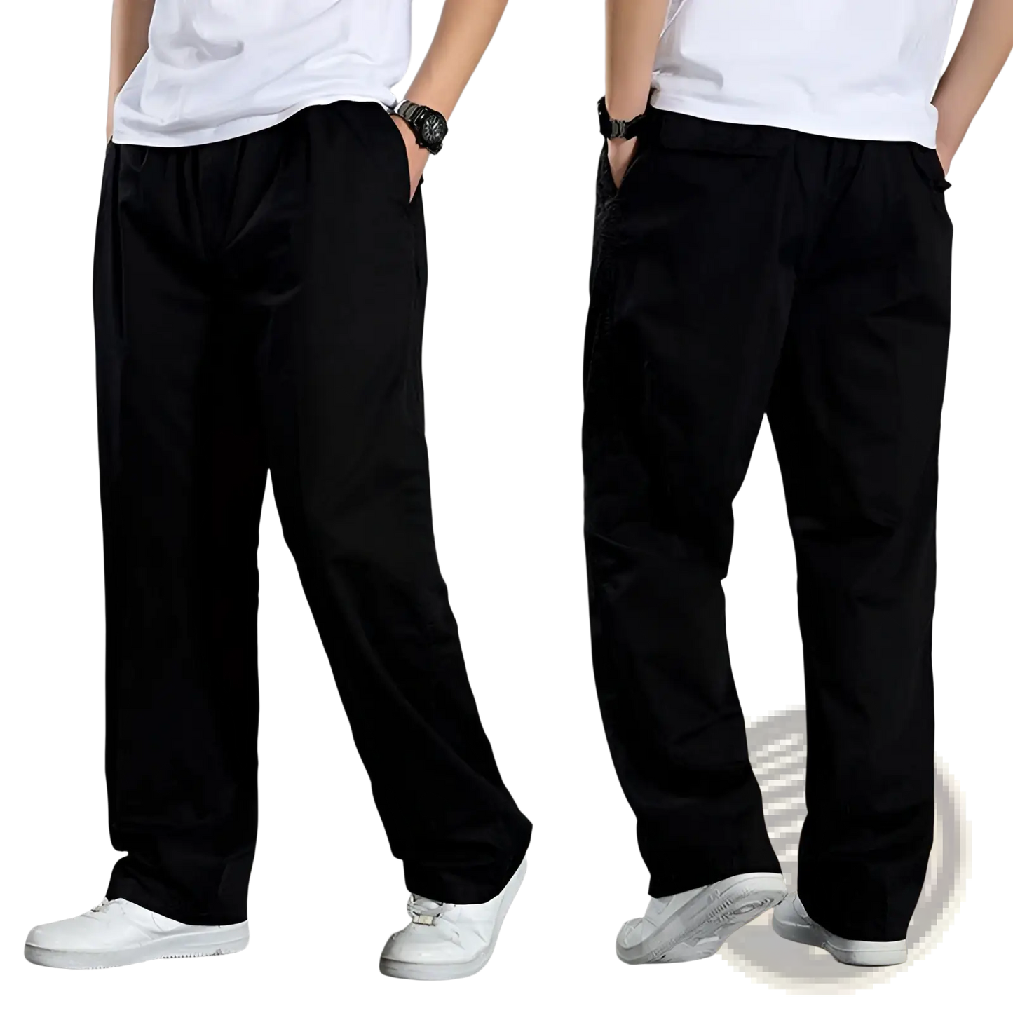 Men's Japanese Style Cotton Straight Leg Workwear Pants