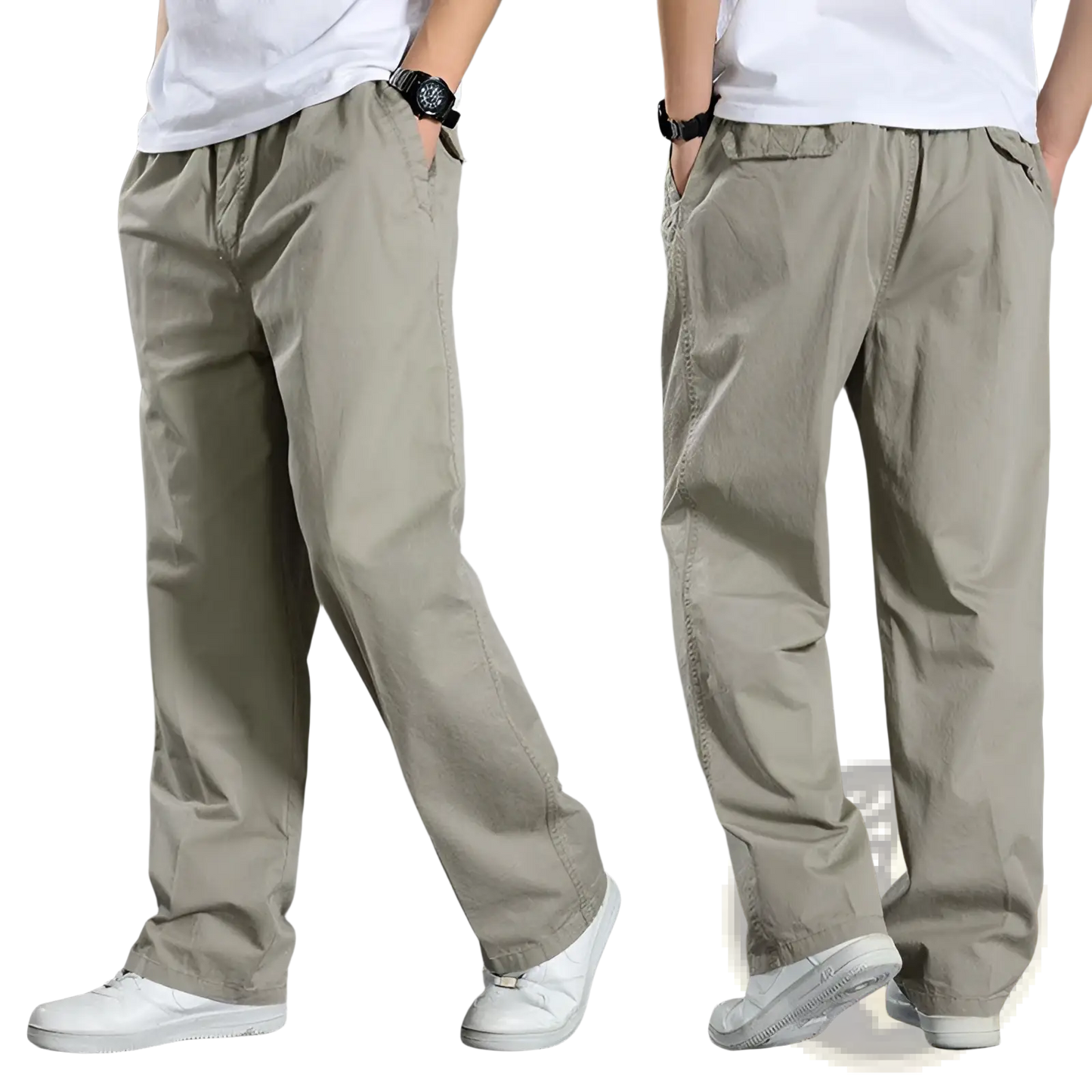 Men's Japanese Style Cotton Straight Leg Workwear Pants