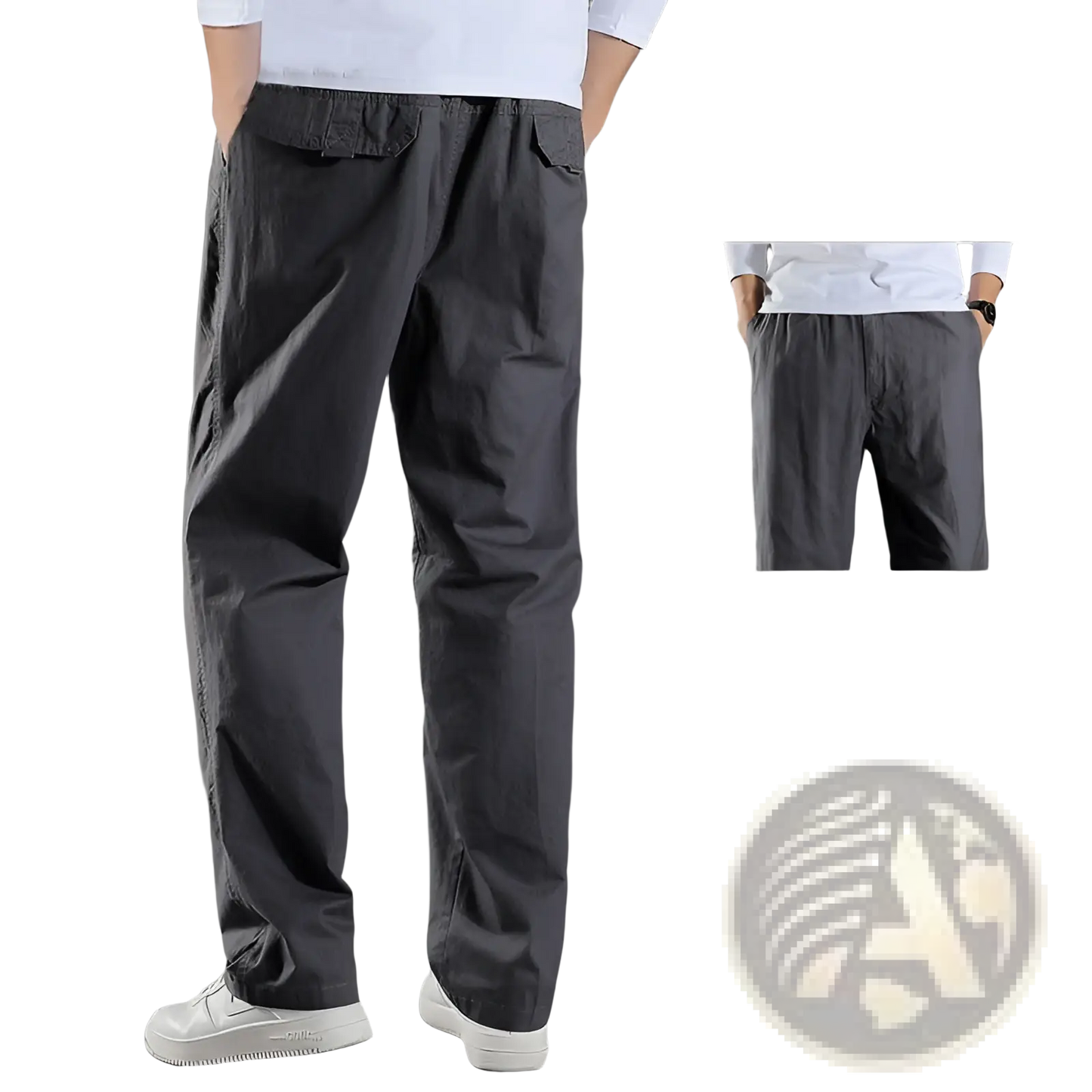 Men's Japanese Style Cotton Straight Leg Workwear Pants