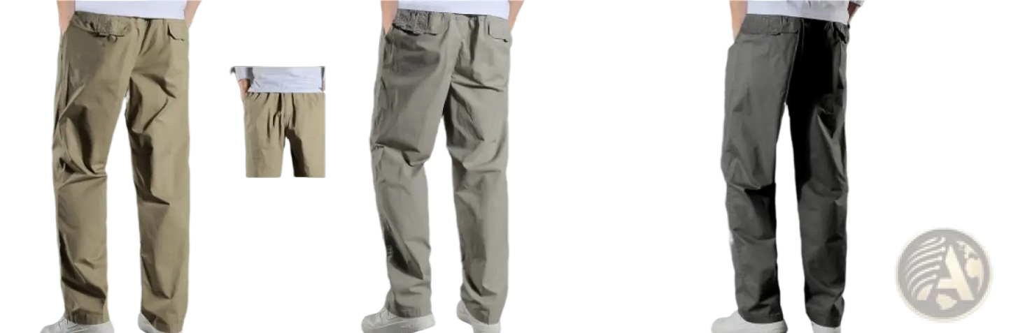 Men's Japanese Style Cotton Straight Leg Workwear Pants