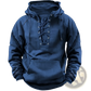 Men's Lace Up Cotton Pullover Hoodie with Kangaroo Pocket