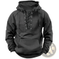 Men's Lace Up Cotton Pullover Hoodie with Kangaroo Pocket