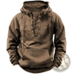 Men's Lace Up Cotton Pullover Hoodie with Kangaroo Pocket