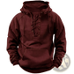 Men's Lace Up Cotton Pullover Hoodie with Kangaroo Pocket
