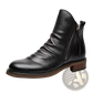 Men's Leather Chelsea Boots with Side Zipper Heel