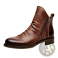 Men's Leather Chelsea Boots with Side Zipper Heel