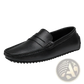 Men's Leather Driving Loafers with Rubber Soles