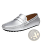 Men's Leather Driving Loafers with Rubber Soles
