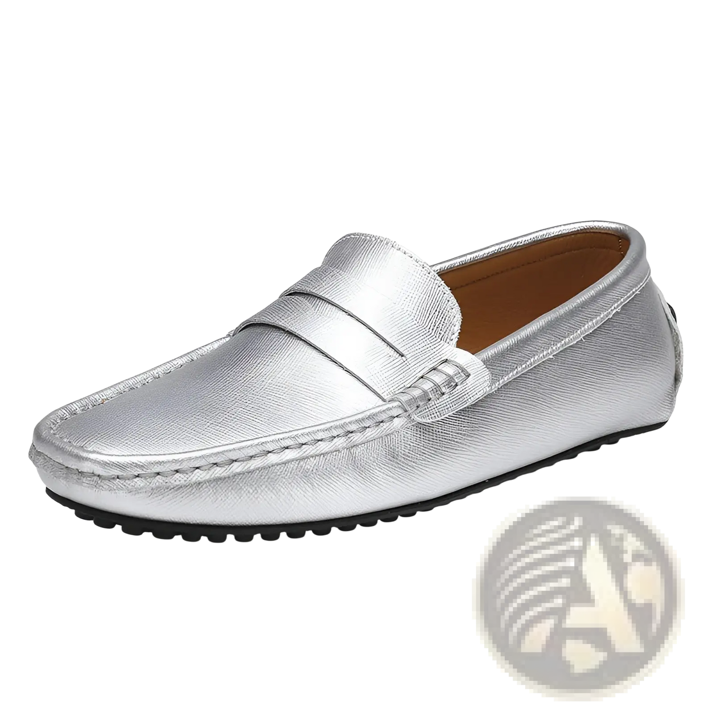 Men's Leather Driving Loafers with Rubber Soles