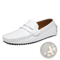 Men's Leather Driving Loafers with Rubber Soles