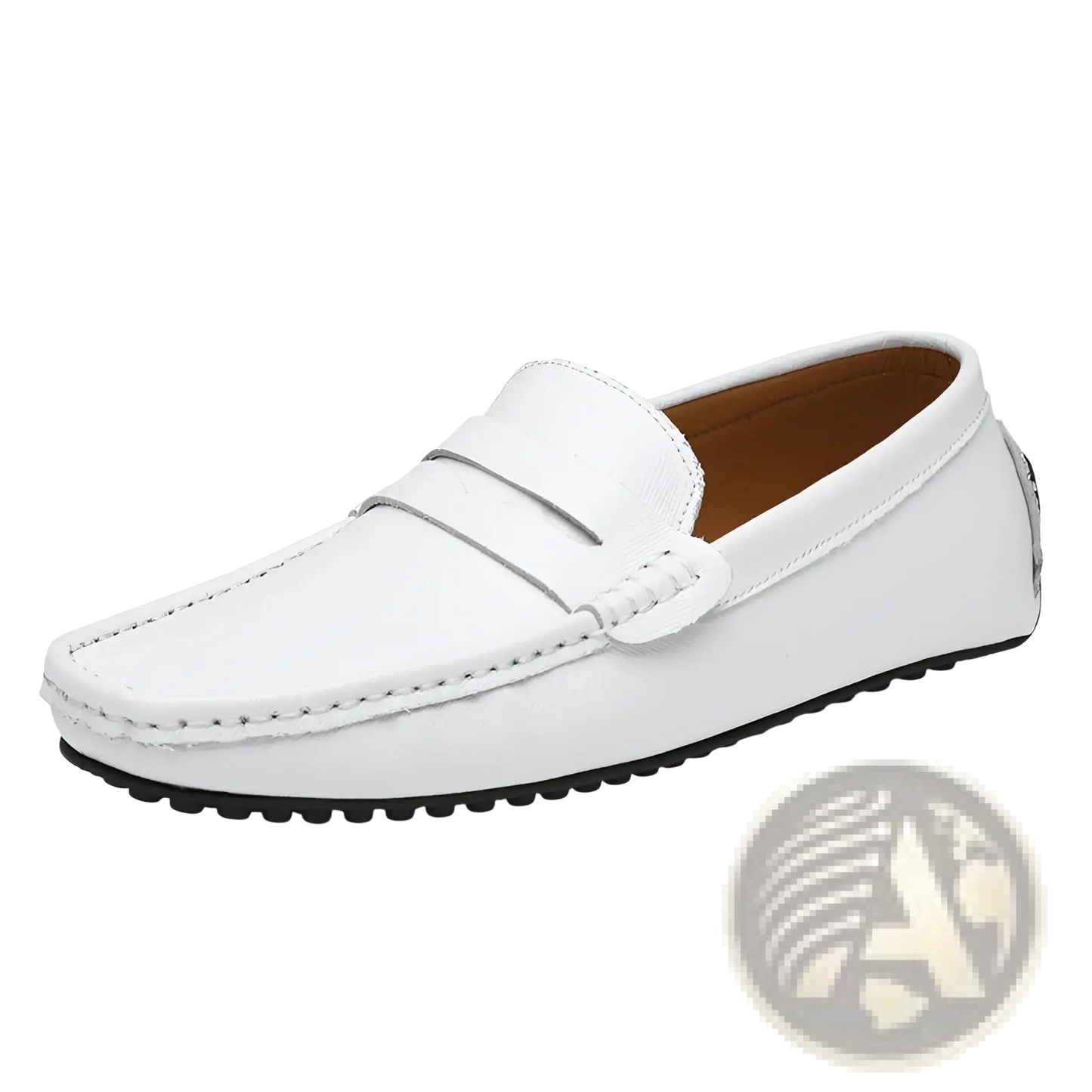 Men's Leather Driving Loafers with Rubber Soles