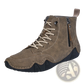 Men's Leather High Top Boots with Side Zipper