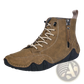 Men's Leather High Top Boots with Side Zipper